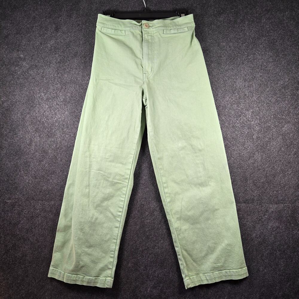 Madewell Jeans Femme Sz 27 Emmett Wide-Leg Cropped Light Green High Rise Retro